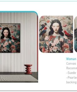 طباعة ورق جدران 3D Woman With A Bird